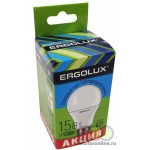 Лампа светодиодная Ergolux ЛОН LED 15Вт E27 3К ПРОМО)